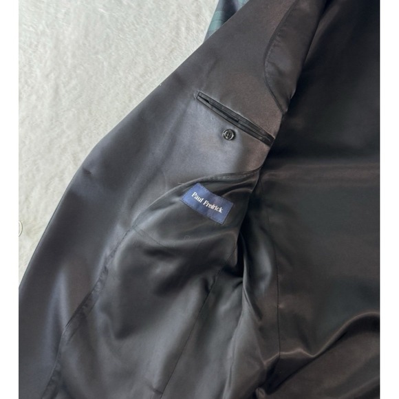 RARE Paul Fredrick Black Watch Plaid Tartan 311 Green Dinner Jacket Size 42 - Picture 7 of 14